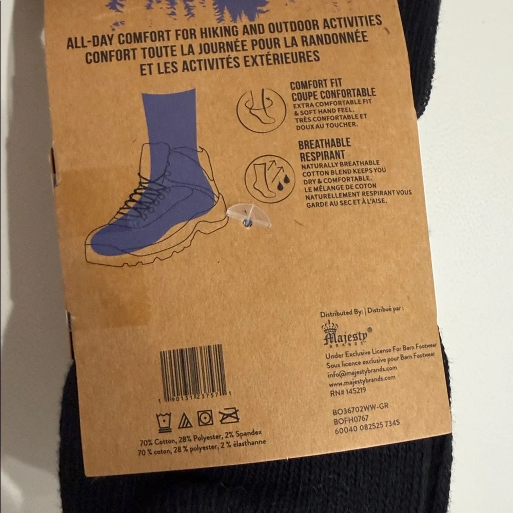 Born Set of 3 Gray/Black/Pink Comfortable Crew Socks